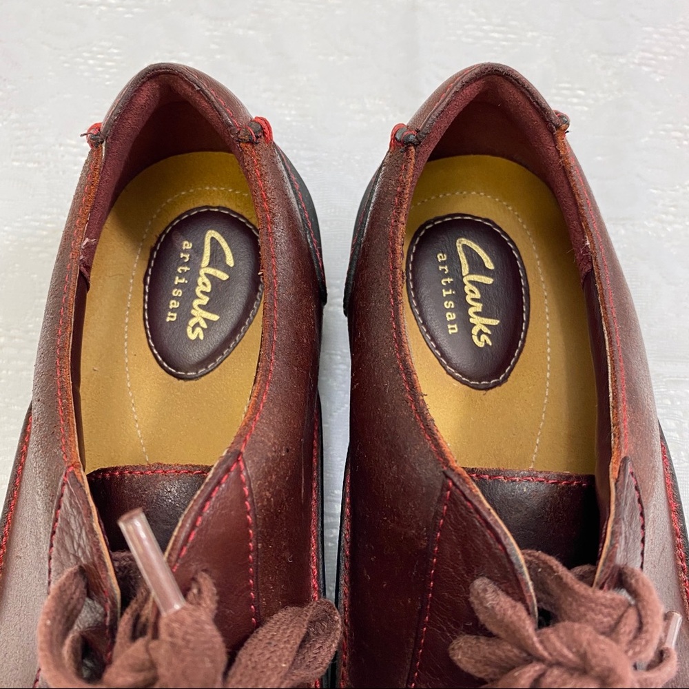 Clark’s Artisan Women’s Shoes Size 7 1/2 M Red color shade leather casual - Picture 3 of 8